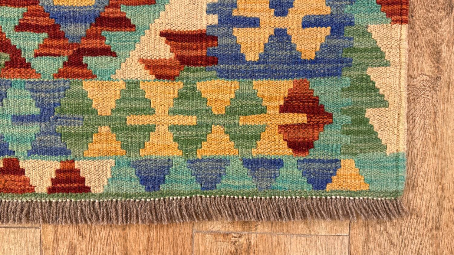 Nahaufnahme des Flors von KELIM ORIGINAL HANDGEARBEITET.