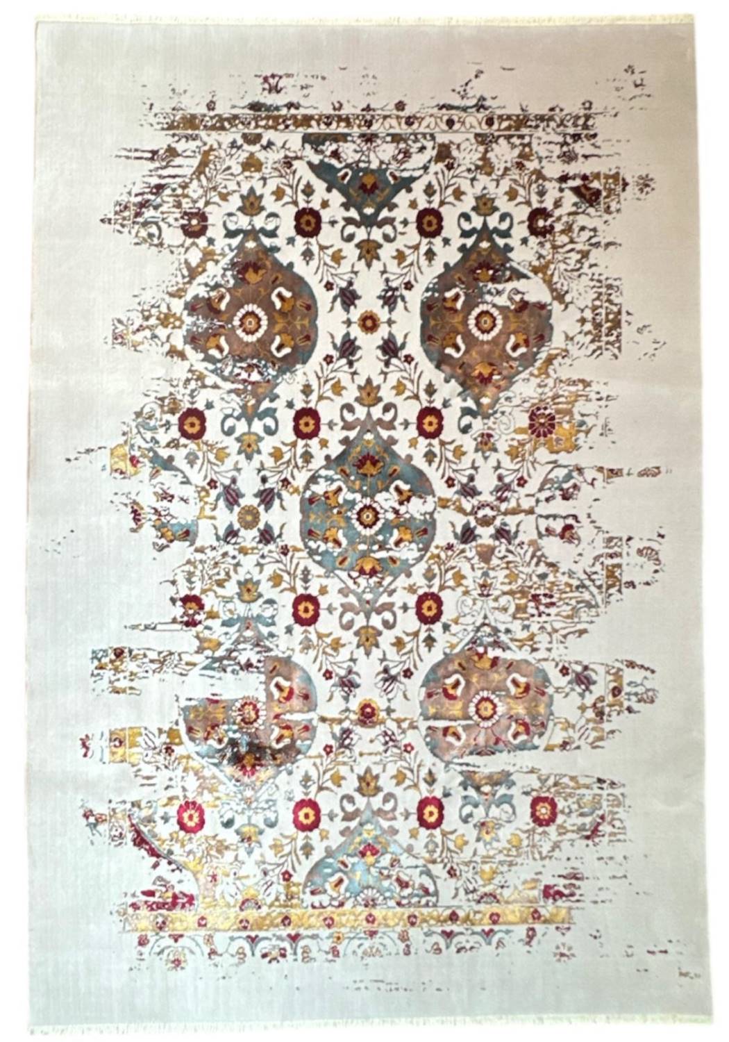 Teppich DESIGNER TEPPICH;| Farbe: Rot-Beige; Größe: 200x300 cm | maschinell gewebt